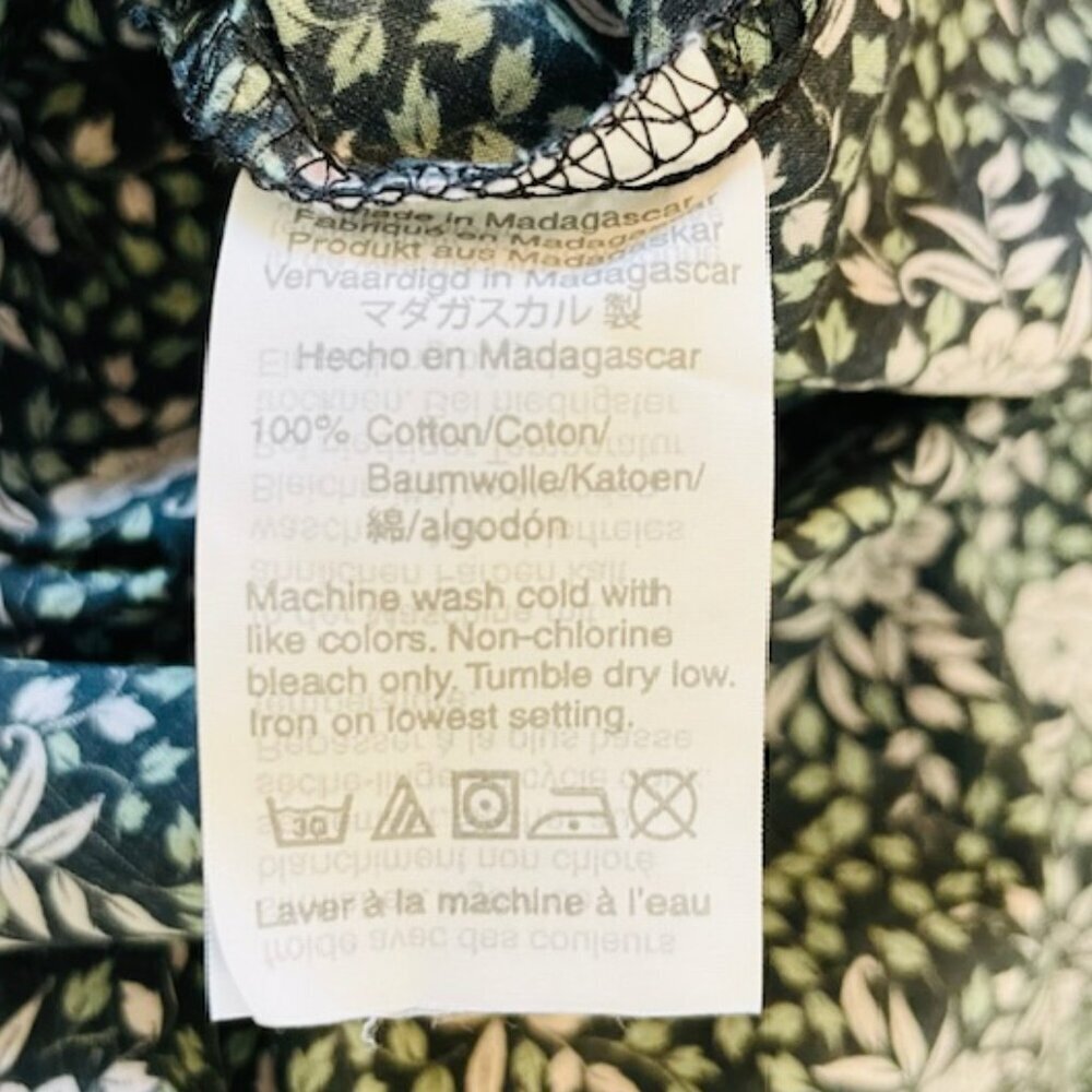 J. CREW x Liberty London Floral Ruffle Sleeve 100% Cotton Poplin Blouse Medium - Picture 5 of 10